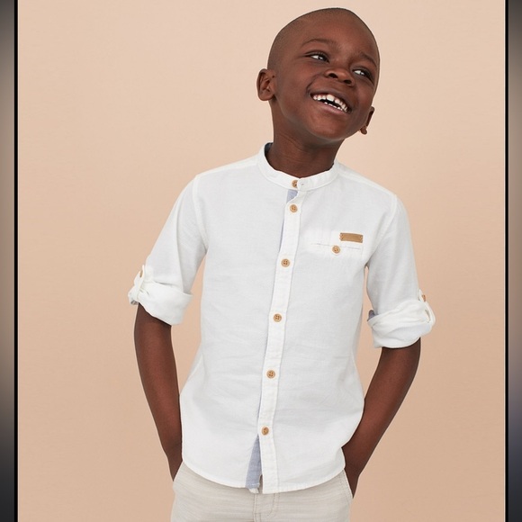 H&M White Button Down Kids Shirt - Picture 3 of 10